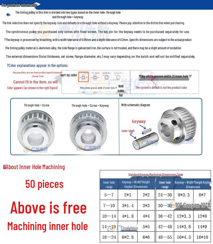 Stepped Timing Pulley 5M, 36 Teeth, T-Slot Width 16/21/27, Bore 5-25mm, BF Type.