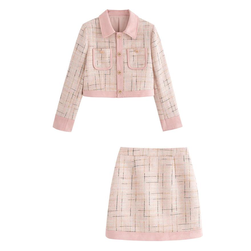 Short wool coat women's winter short man tall suit fashion temperament professional wear short skirt two-piece set