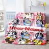 Bluey 72 Personalized Name Blanket Lightweight Personalized Blanket Soft Warm Cozy Suitable for Picnics Living Room Nap Office Chair