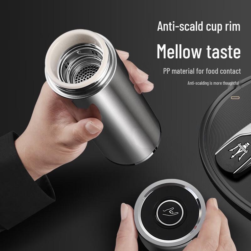 Shuixi 316 Stainless Steel 450ml One-Hand Open Tea Infuser Thermos