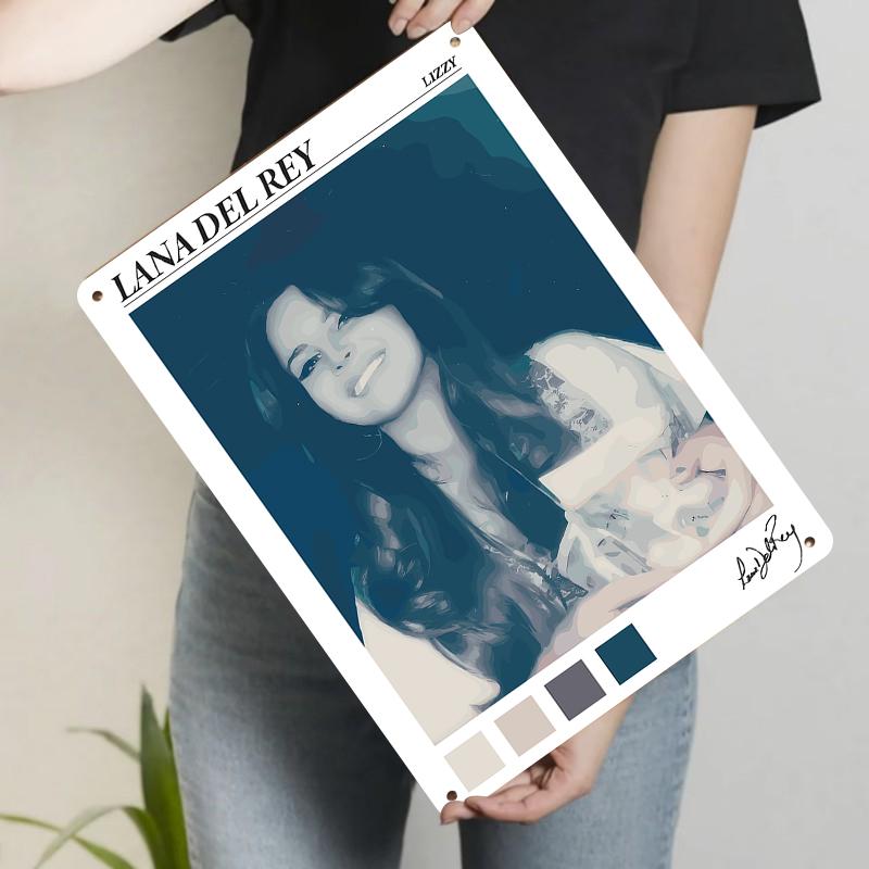 

Lana Del Rey Lizzy Portrait Metal Tin Sign Custom Wall Art Decor for Music Fans Room Decoration 20x30cm（7.8x11.8inch）