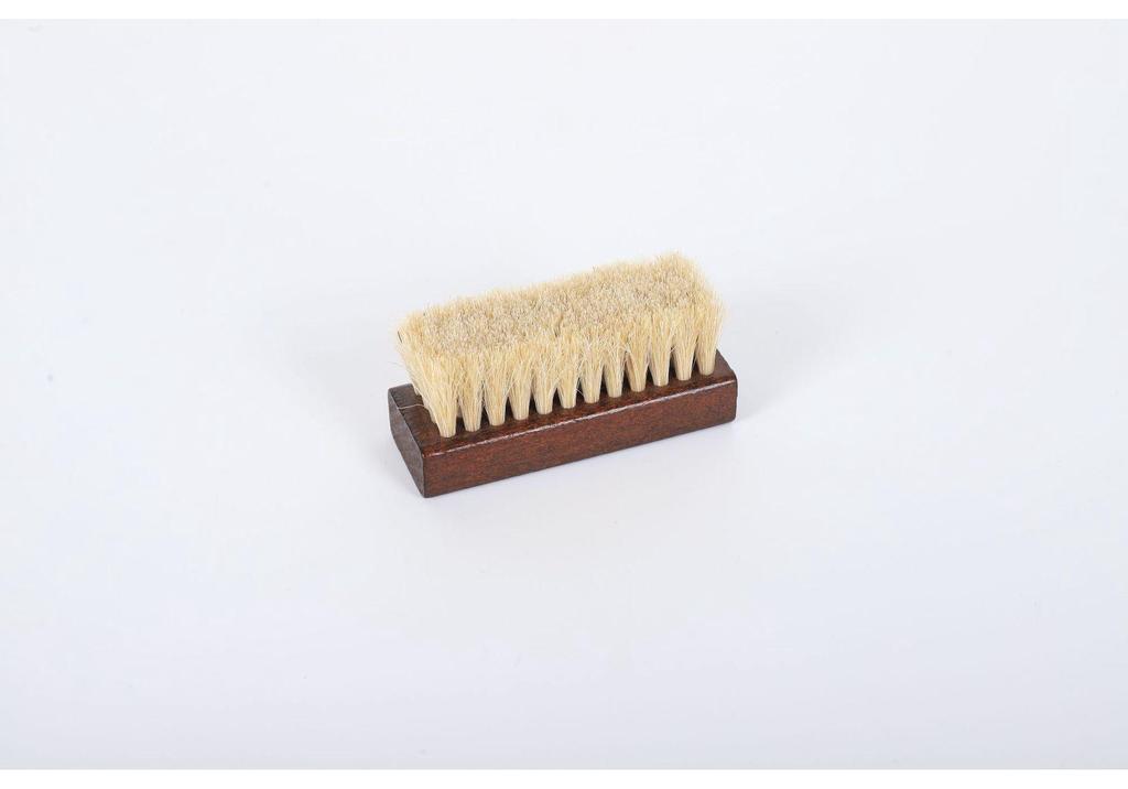 Beechwood Horsehair Soft Bristle Square Brush for Leather Shoe Cleaning and Care