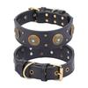 Vintage kožený obojek pro psa Vynikající náhrdelník pro štěně Obojek pro domácího mazlíčka buldoka Středně velký až velký pes