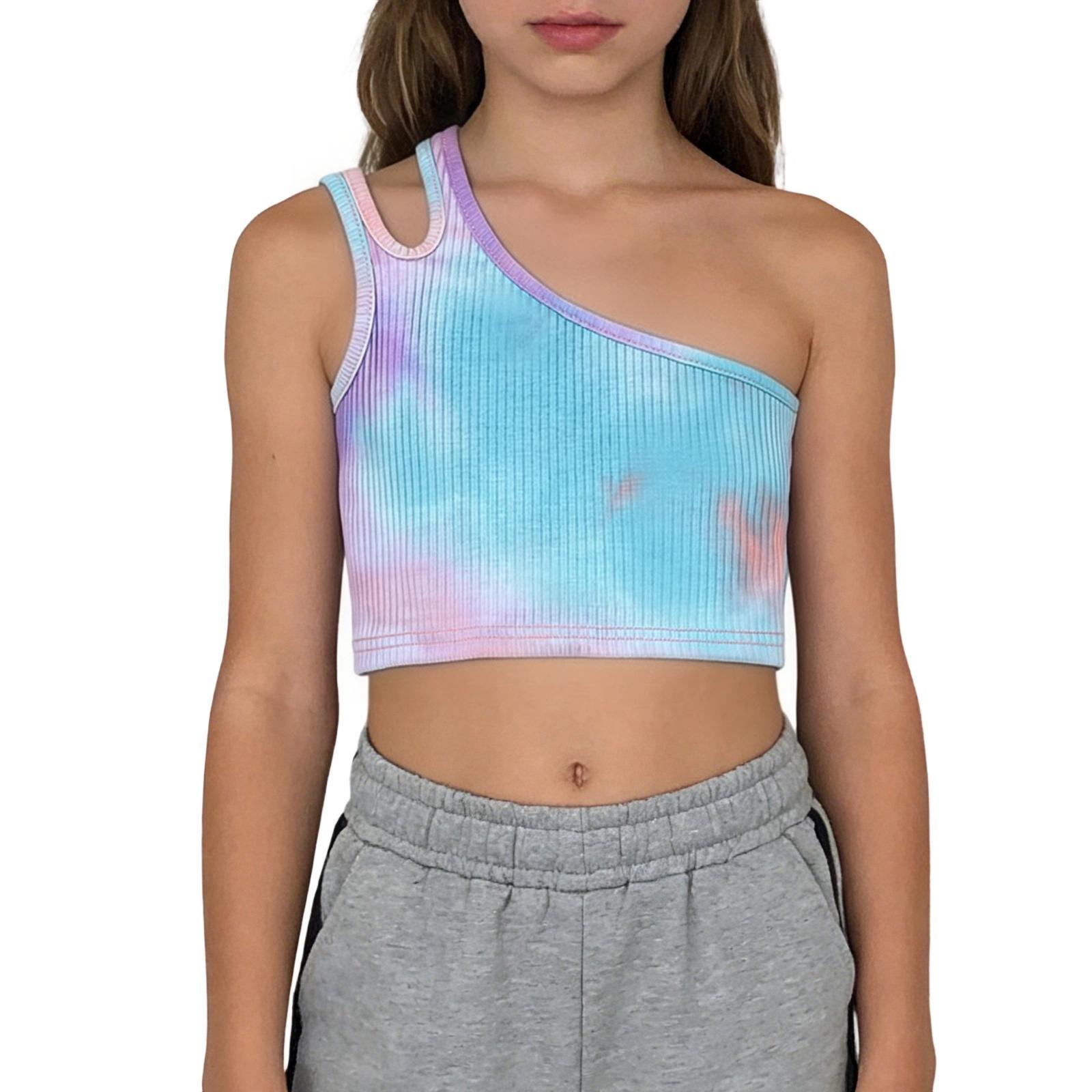 

Children s Casual Strip Flying Sleeve Round Neck Fashionable T-shirt Top 100 фиолетовый