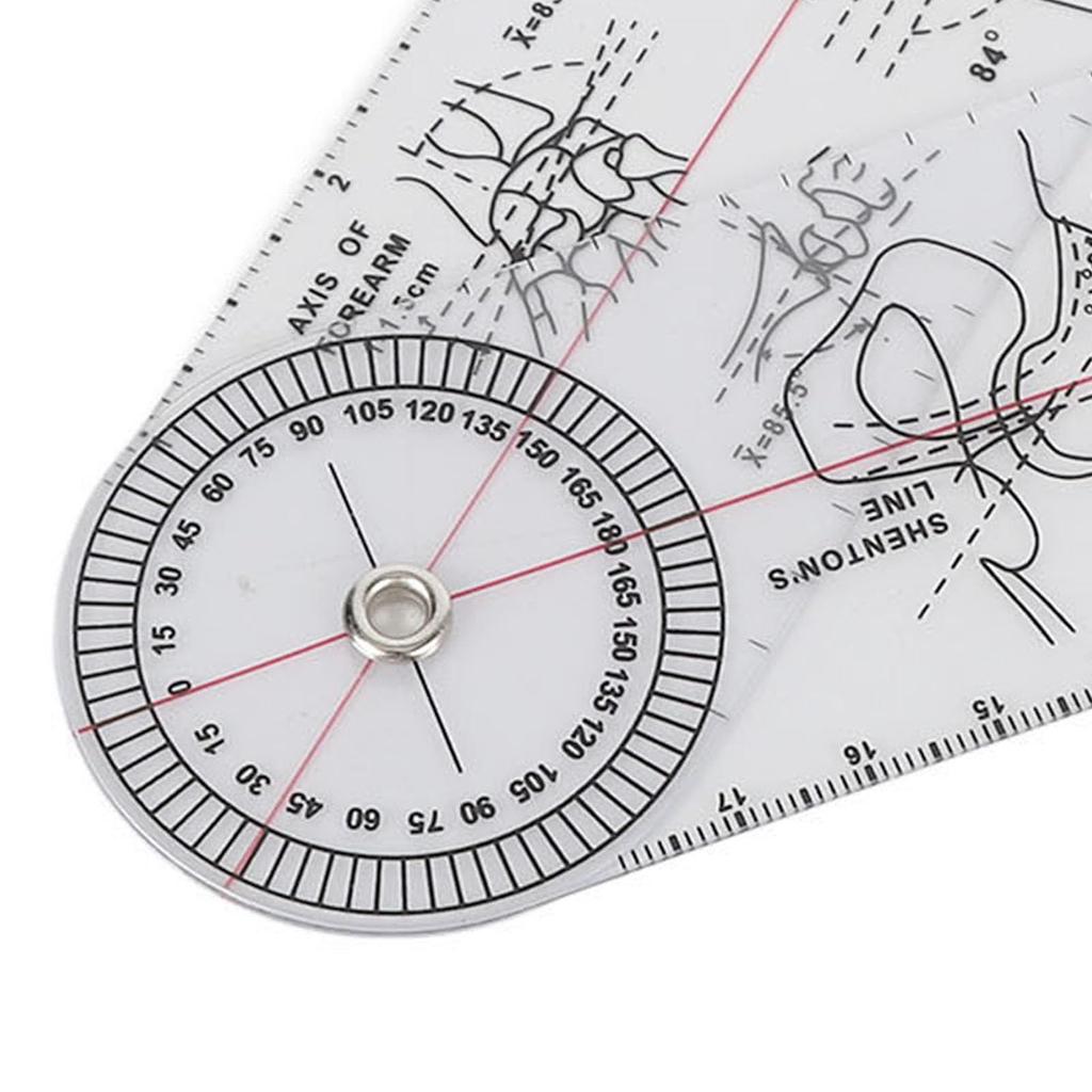 Orthopedics Ruler, Multiple Function Midlayer Printing Lasting Spinal Goniometer For Rehabilitation Assessment