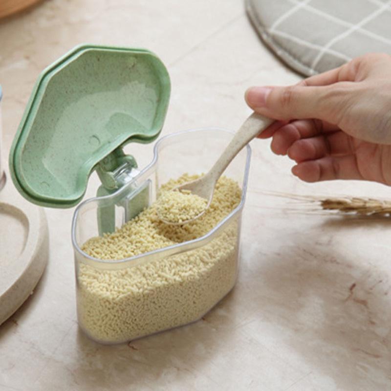 New Household Pepper Organizer Spice Salt Storage Pot Cooking Tool Desktop Wheat Straw Durable Seasoning