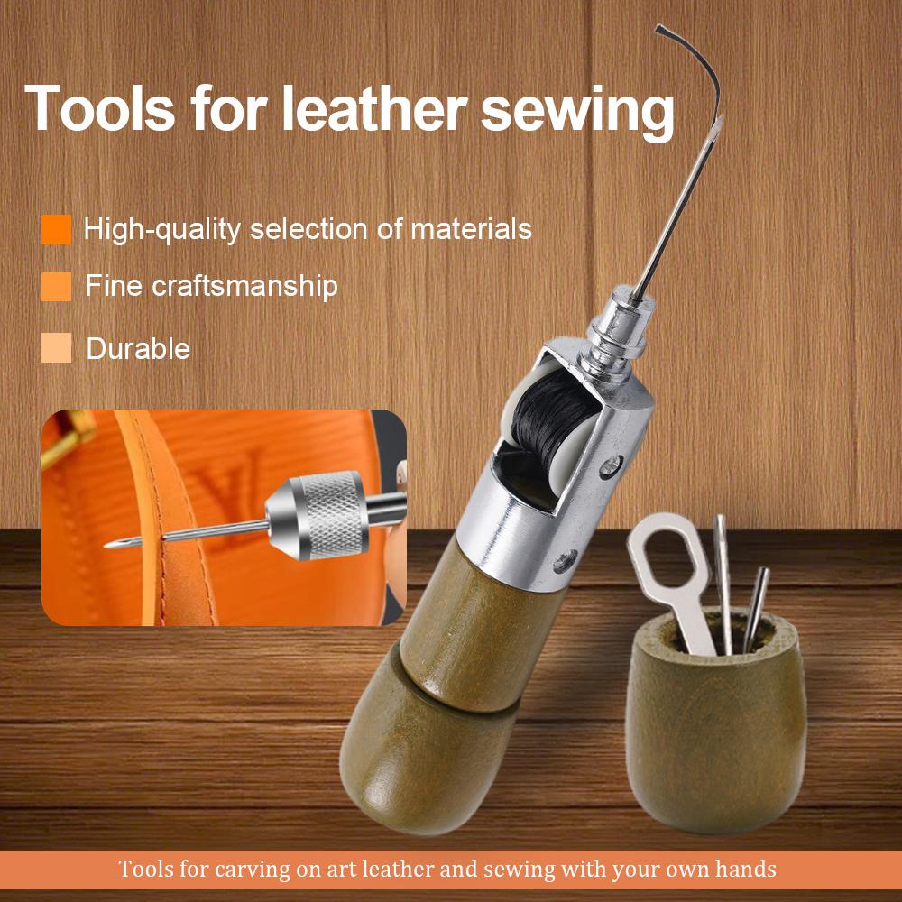Leather Hand Sewing Machine Professional Stitching Punch Tool Kit for Leatherwork Shoemaking Canvas Repair DIY Craft Tools A Set