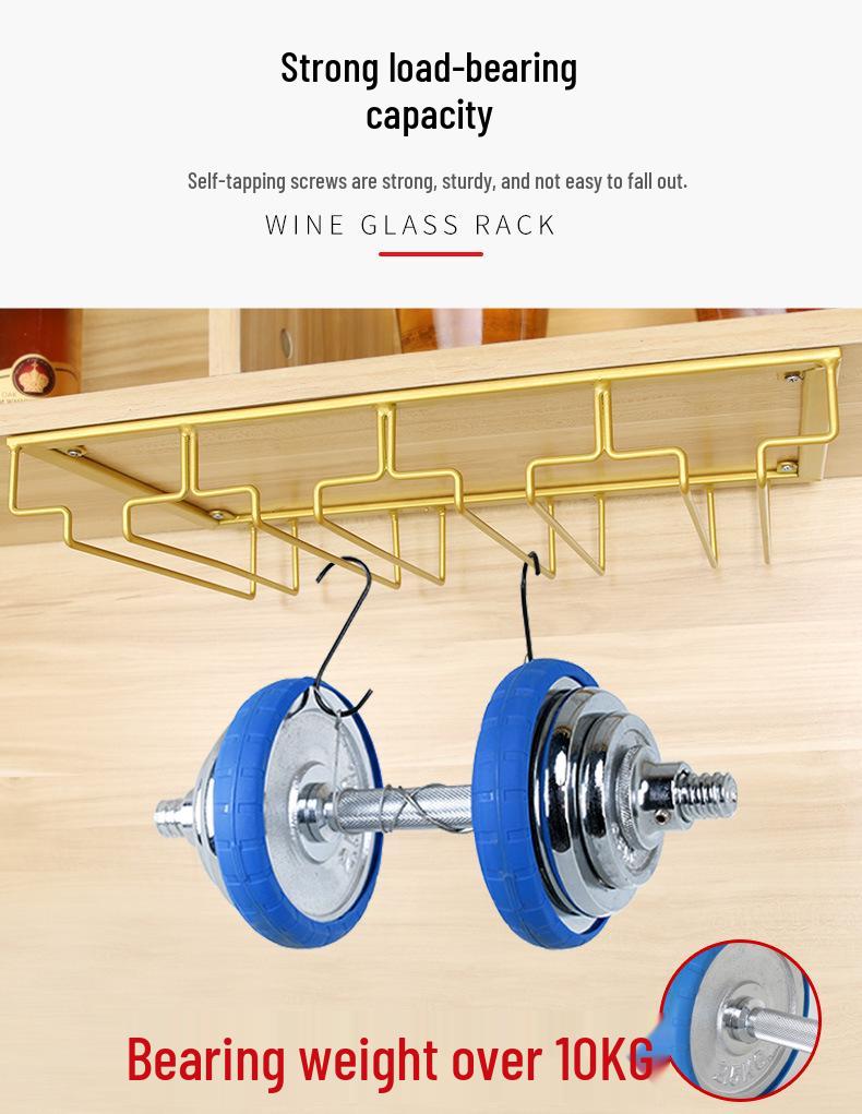 Red Wine Glass Hanging Rack for Stemware Display and Storage