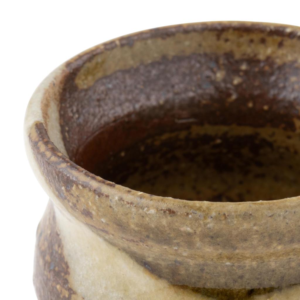 Marui Pottery Shigaraki Ware Hechimon Sake Cup 5cm Diameter Gourd Design Brown (Ochoko) Approx. MR-3-4329