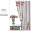 Cherry Blossom Curtain Red Plum Floral Japanese Watercolor Flower Aesthetic Blooming Asian Traditional Ink Painting With Room Darkening Polyester