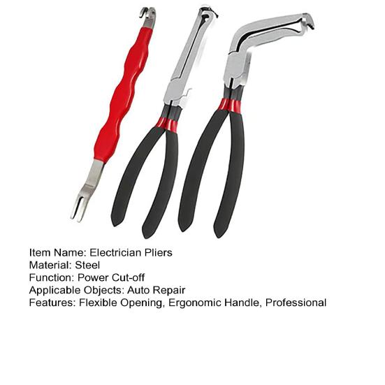 1/2/3Pcs Automotive Electrical Terminal Connector Separator Removal Tool 2-in-1 Multi-Functional Straight Bent Head Electrical Disconnect Pliers