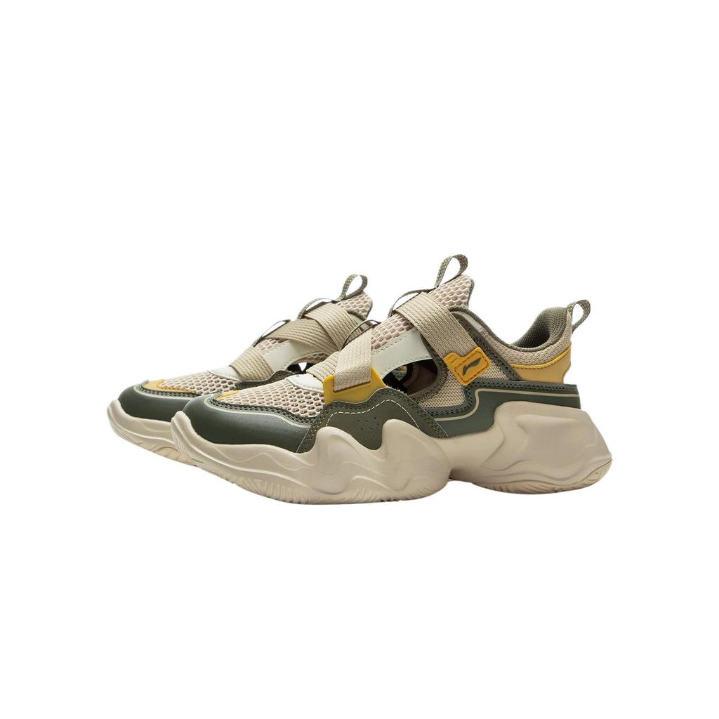 Li Ning Kids Sports Lifestyle Series Synthetic Leather Simple Comfortable Fashion Versatile Breathable Low-Top Casual Shoes YKCV078-1