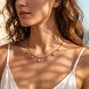 Taina Luxurious Stainless Steel Clavicle Necklace with Rhinestone Zirconia Design