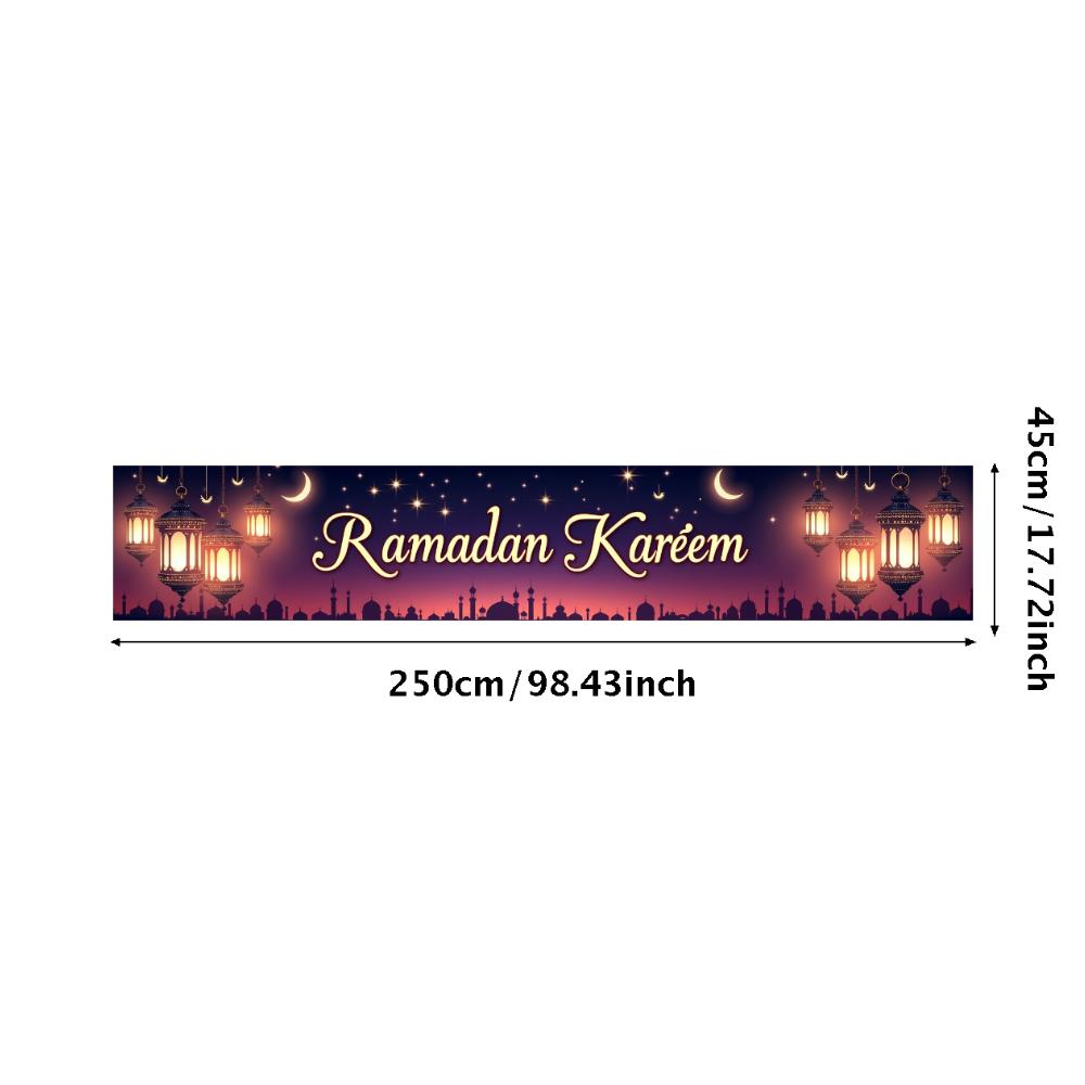 Bannière Ramadan Kareem Toile de fond Lanternes Lumières Décoratif Festival Fête Événement Célébration Graphique Décor Islamique Arrière-plan