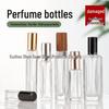 Glass Perfume Sample Vial - 5ml & 10ml Cosmetic Spray with Screw Cap, Square Decanting Bottle
