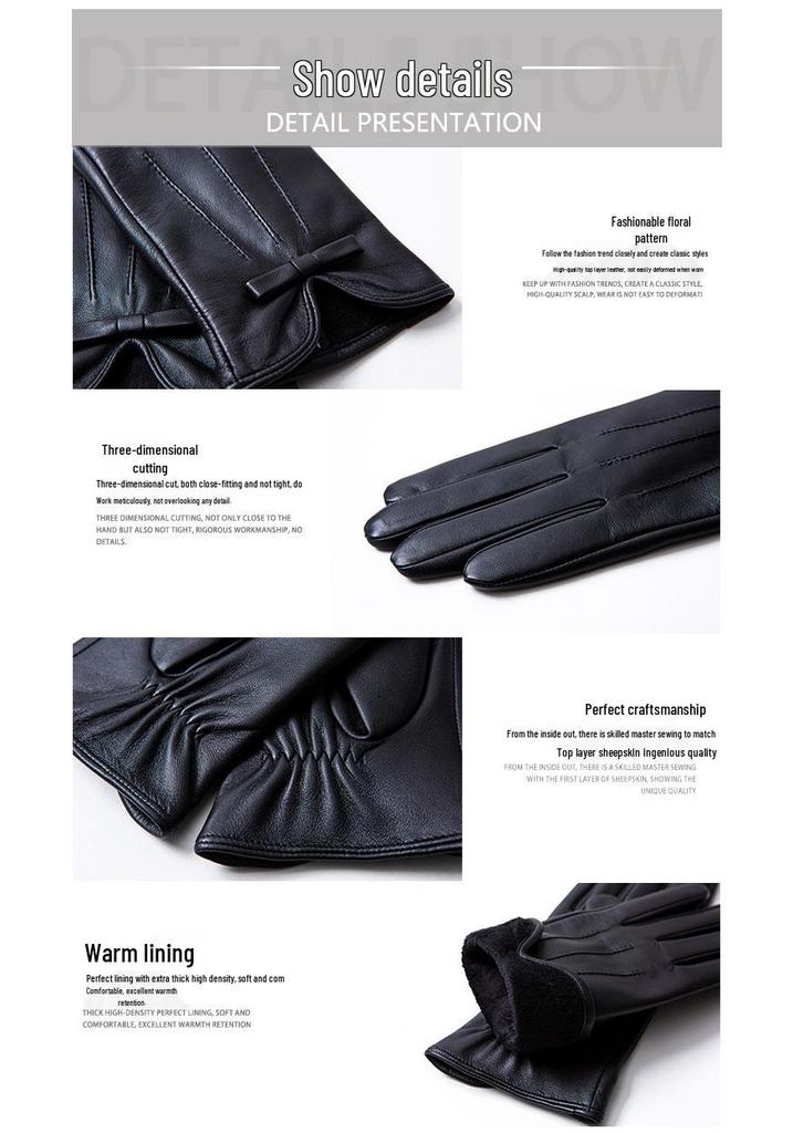 Damenhandschuhe aus echtem Lammleder - Dick, Warm, Ideal für Herbst und Winter