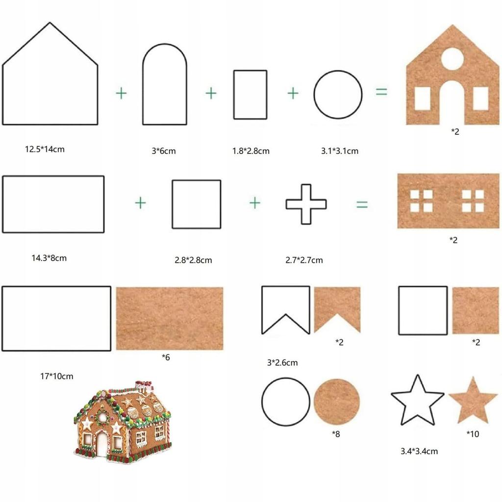 Christmas Gingerbread Cookie Cutters Set House Nativity Scene X 10