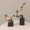Metal Handicraft Golden Tree Plum Blossom Crystal Tree Artificial Sculpture Decorative Figurines Home Decoration Accessories