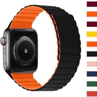Magnetic Silicone Strap for Apple Watch Ultra 3/2 Band 49mm 45mm 44mm 41mm 42mm 46mm Series 11 10 9 8 7 6 5 4 SE Bracelet Correa
