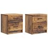 Nightstand 2 Pcs Reclaimed Wood Look 43 X 34.5 X 44.5 Cm Engineered Wood