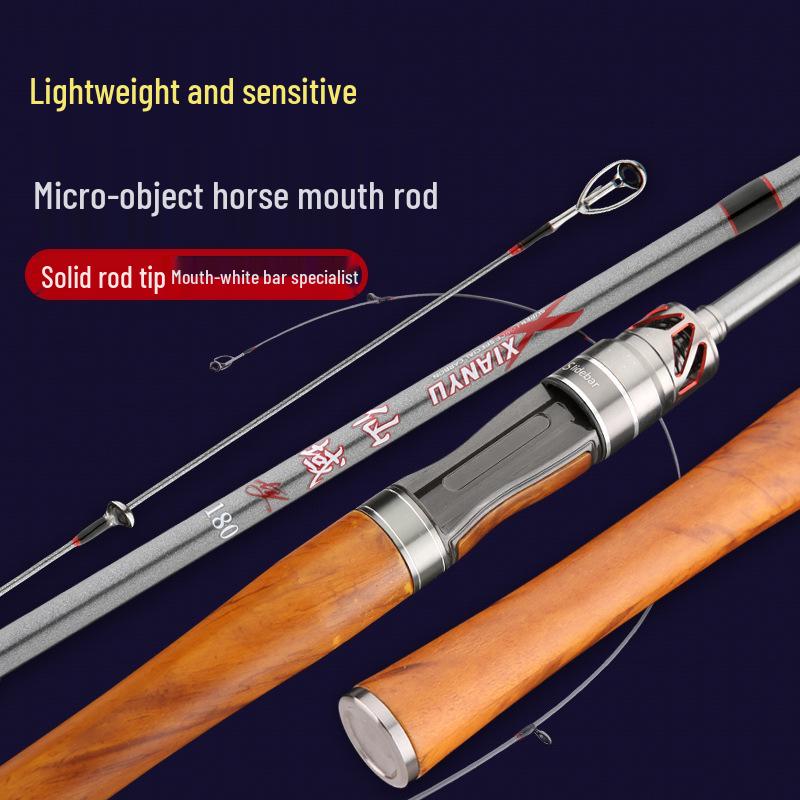 Micro Lure UL Action Carbon Rod, Solid Soft Tip for Mackerel, Aspius, and White Amur, Pistol Grip or Straight Handle, 1.68-1.8m