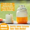 800ML Portable Juicer Blender Electric Juicer Cup Electric Portable Carry Handle Juice Extractor Tons Bucket for Home Traveling