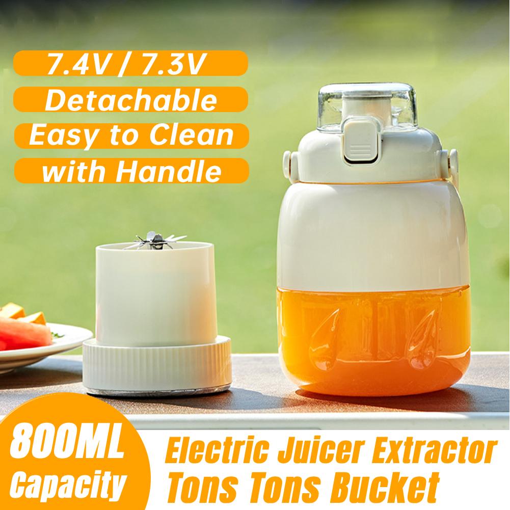 800ML Portable Juicer Blender Electric Juicer Cup Electric Portable Carry Handle Juice Extractor Tons Bucket for Home Traveling