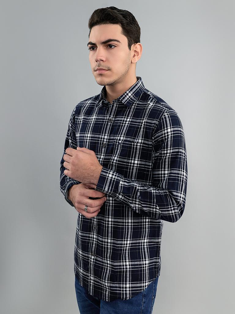 MONTE CARLO Men's Regular Fit Check Full Sleeve Shirt