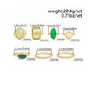 SHIXIN 7Pcs/Set Luxury Retro Green Acrylic Resin Finger Ring for Women Fashion Geometric Gold Color Stackable Ring Charm Jewelry