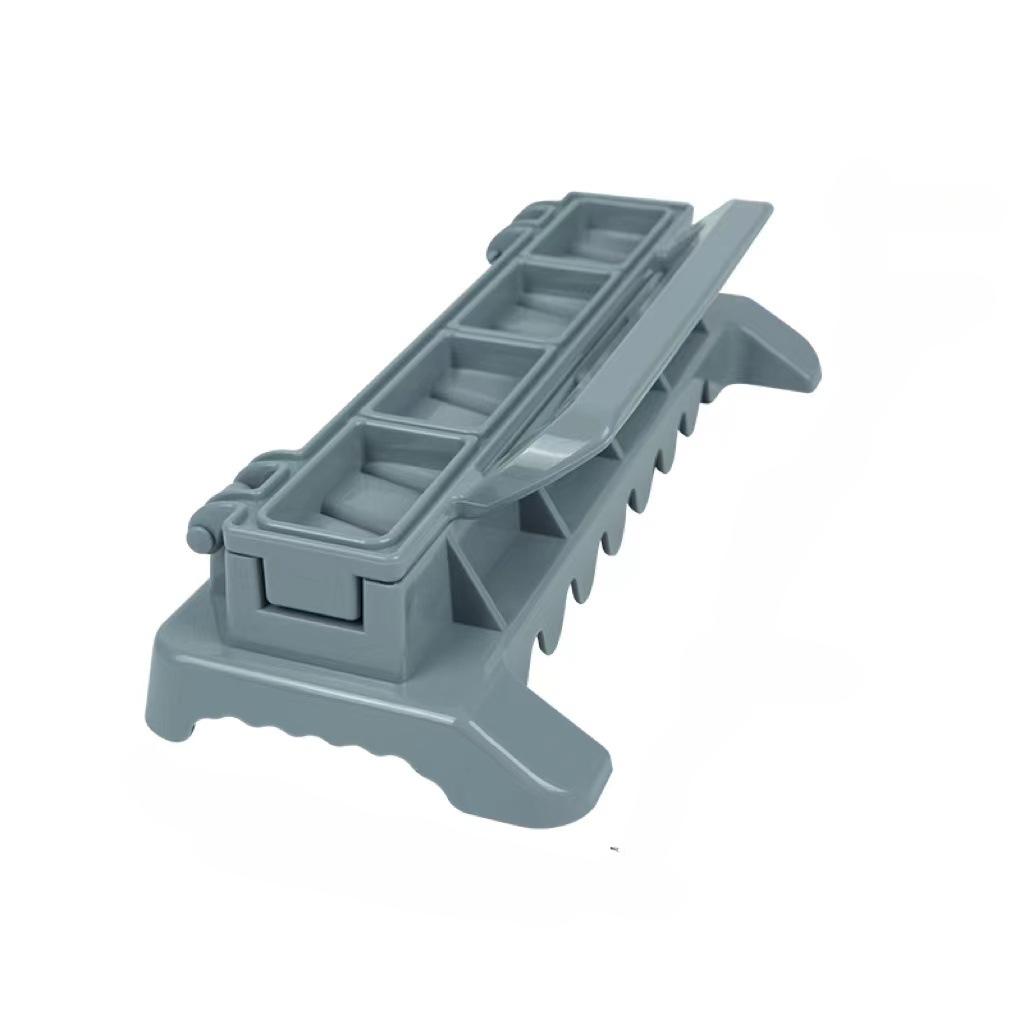 

1 шт., простая в изготовлении шашлыка, однорядная пластиковая форма для шампуров, безопасная для пищевых продуктов и портативная для легкого приготовления барбекю, кухонные принадлежности серый