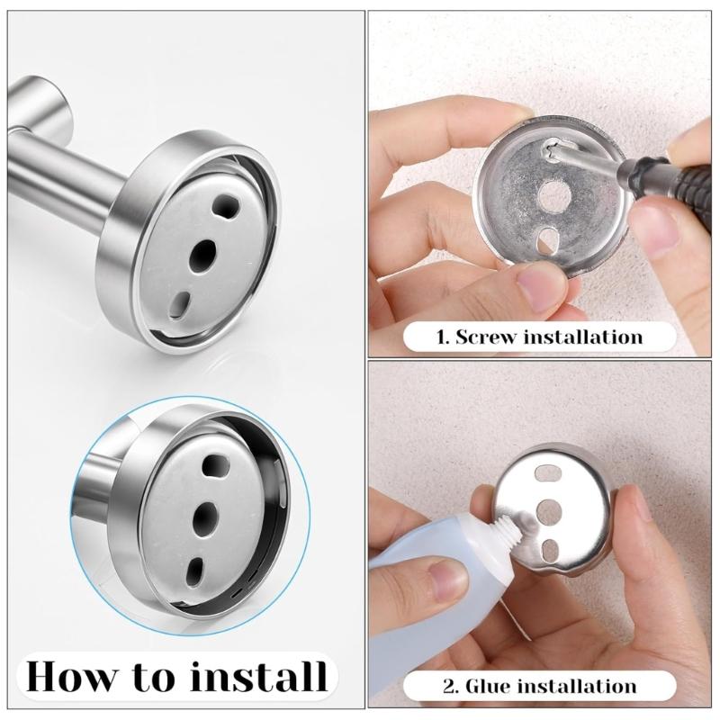 Komplettes Badezimmer Handtuchstangen Ersatzteil mit Schrauben und Halterungen Silberne Oberfläche