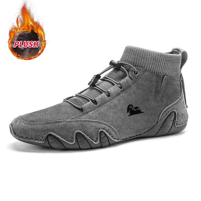 

Осенне-зимние носки, высокие кожаные ботинки, бархатные хлопковые туфли ручной работы, ботинки Мартин из натуральной кожи, мужская обувь 47