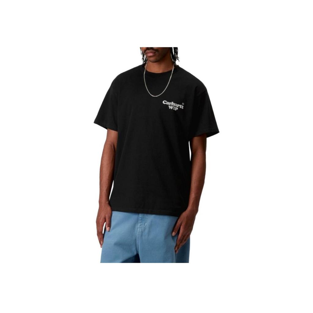 Carhartt WIP Short Sleeve Letter Round Neck T-Shirt Men tops Black I034663-89-XX