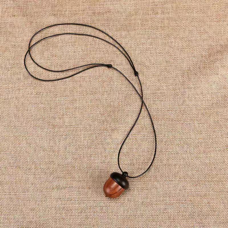 Vintage Sandalwood Incense Bead Box Necklace – Ethnic Style Accessory