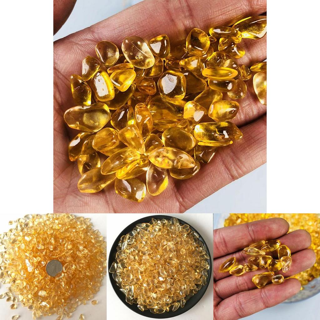 Beautiful 500g Natural Yellow Quartz Crystal Rock Chip Specimen For Reiki Healing And Meditation