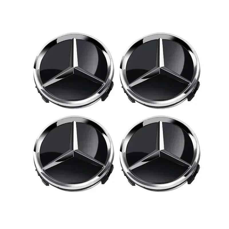 New For Mercedes Benz 4pcs 60mm Car wheel Hub Cap Emblem badge logo for Mercedes Benz A B C E Class CLA GLC W205 W212 W213 W176
