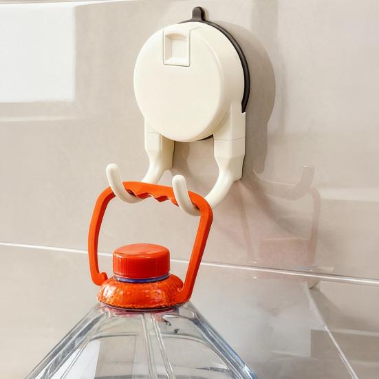 Heavy Duty Suction Cup Hook with Push-to-Lock Vacuum Seal for Bathroom Kitchen Balcony No Drill No Nails Removable Wall Hanger Strong Load 10-15 Lbs