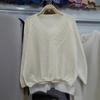 Summer V-neck seven-point bat-sleeved hollow blouse women's TK popular loose and thin outer top knitted sweater