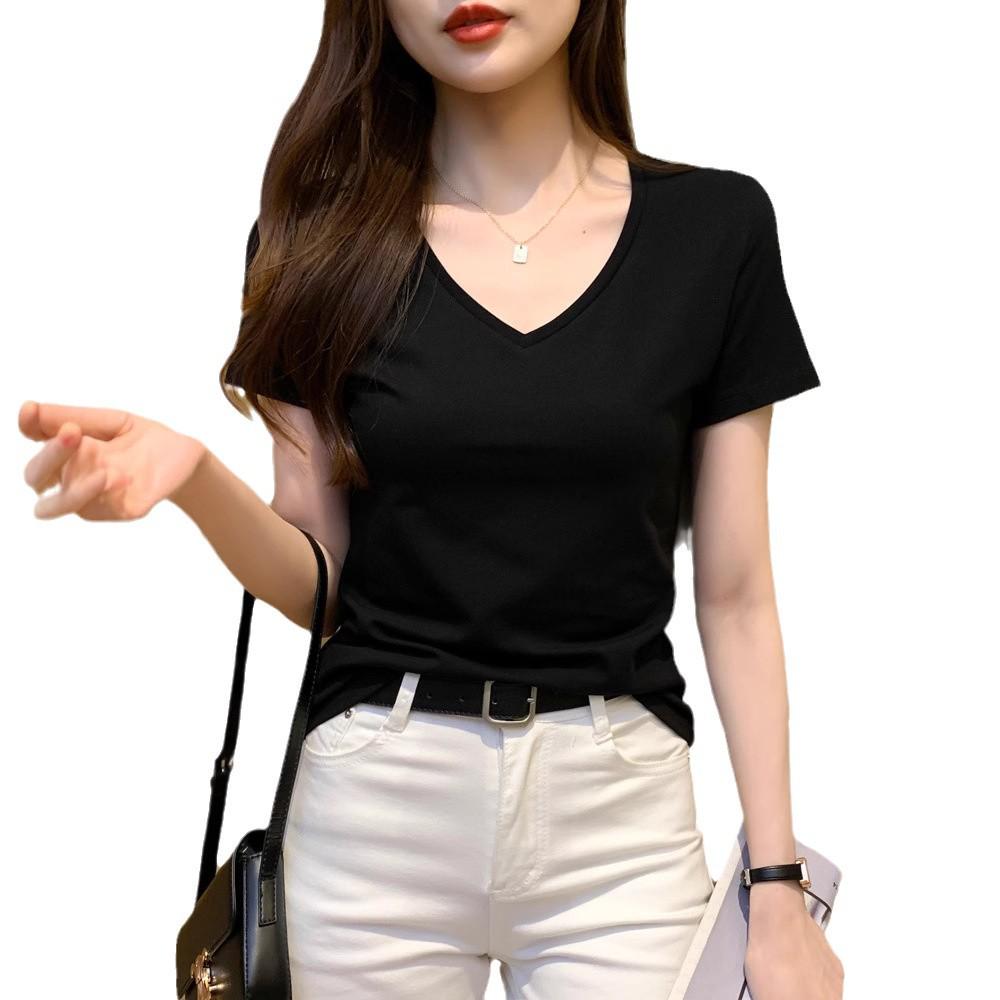 Dam sommar modal is-silke kortärmad rundhals t-shirt