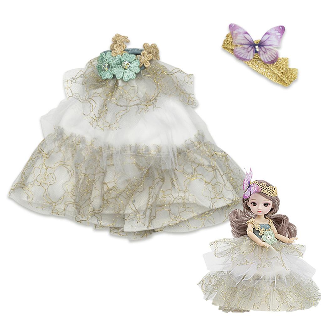 Exquisite Beautiful Dolls Clothes Mini Dress Cloth Clothing Dress Band 20cm Girl Doll Kids Toys No Doll