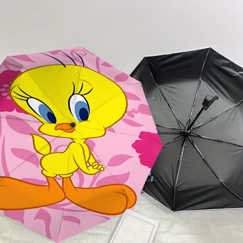 1PC Warner Cartoon, Bird Automatic Open/Close Umbrella with Windproof, 42-Rib Sturdy Canopy, Durable Ribs1259A