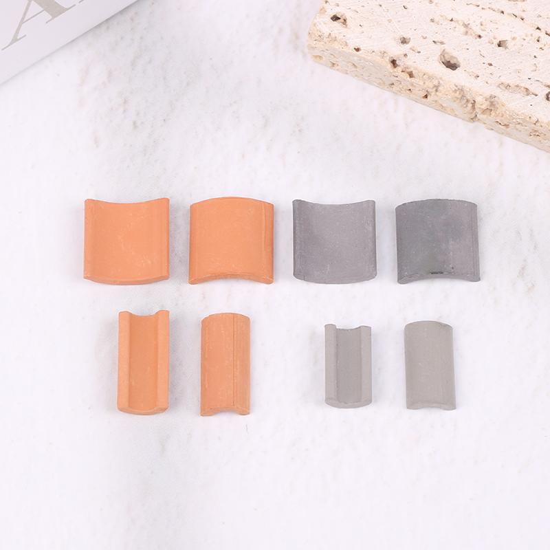 60Pcs Mini Roof Tiles For Landscaping Miniature Tiles  For Dollhouse 1/16