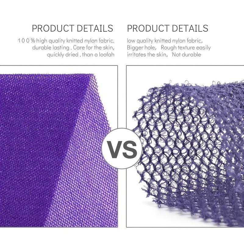 3pcs, African Net Long Shower Sponge,Body Exfoliation, Body Scrubbing, Back Scrubbing, Smooth Light Beige Stretching Up To 66 Inches