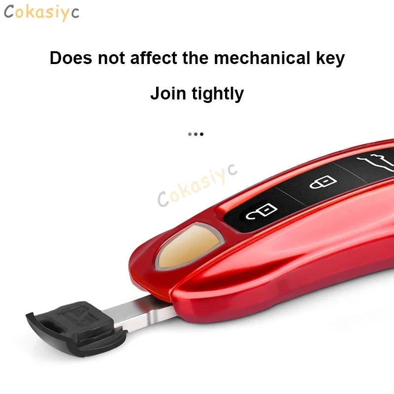 AABKV1 Solid Color ABS Car Key Case Cover Accessories For Porsche Panamera 2017 Cayenne 2018 2019 911 2020 2021 2022 2023 2024 Taycan