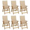 VidaXL Set of 6 Folding Garden Chairs with Cushions, Patio Seats, Dining Chairs, Patio Furniture 3064122