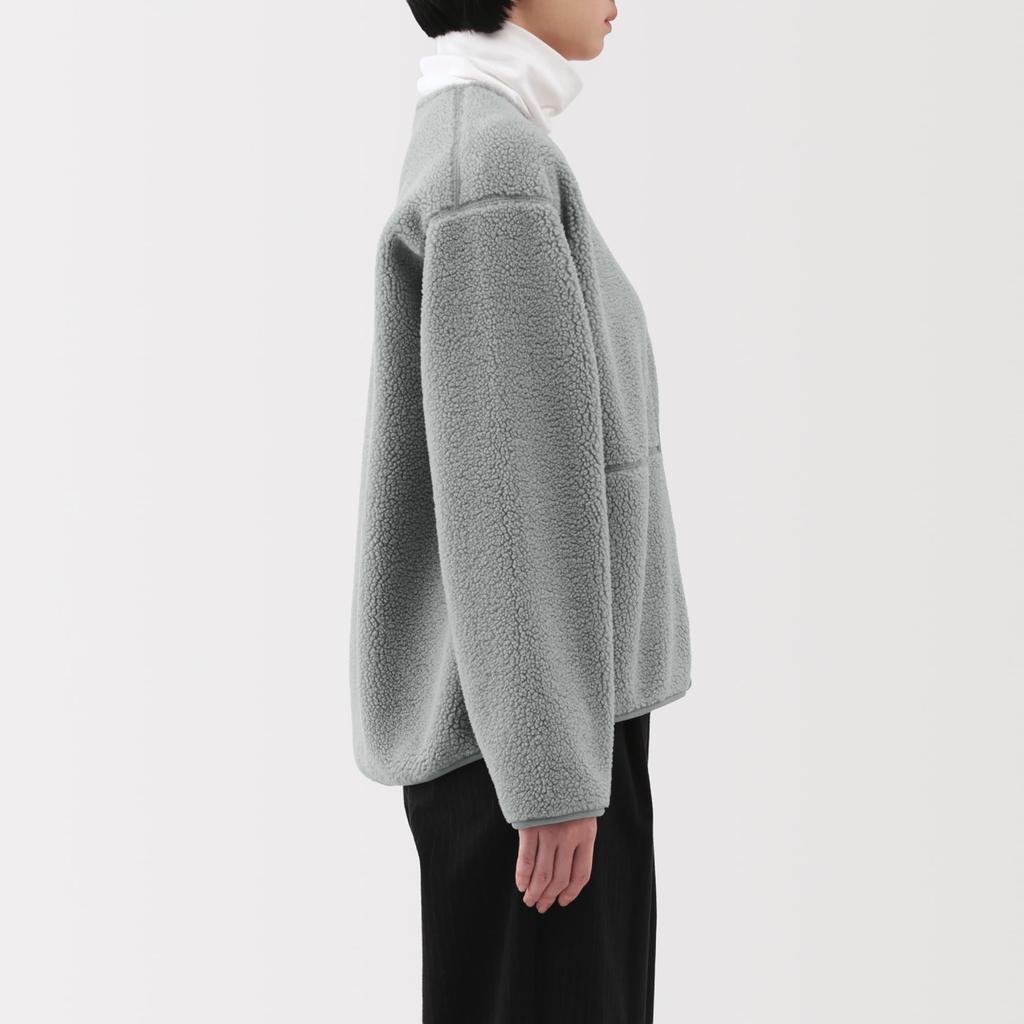 Kurtka damska MUJI z polaru Boa, rozmiar S, khaki, (BB2T9A5A)