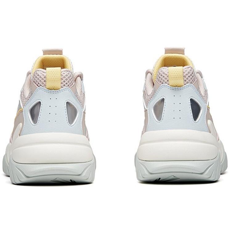 Anta Mesh, Synthetic Leather Abrasion Resistant Breathable Low top Chunky Sneakers Women's Lotus Gray 922027033-5