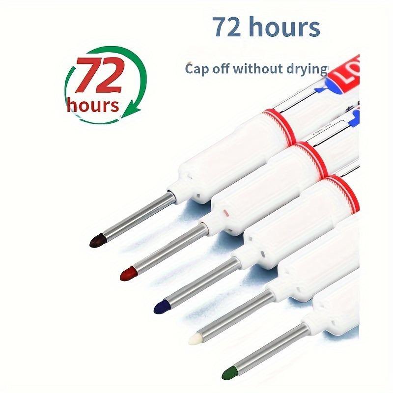 12pcs Heavy-Duty Precision Deep Hole Markers - Extended Tip, Waterproof Ink Pens with Long 20mm Nib for Woodworking,Marker Pen