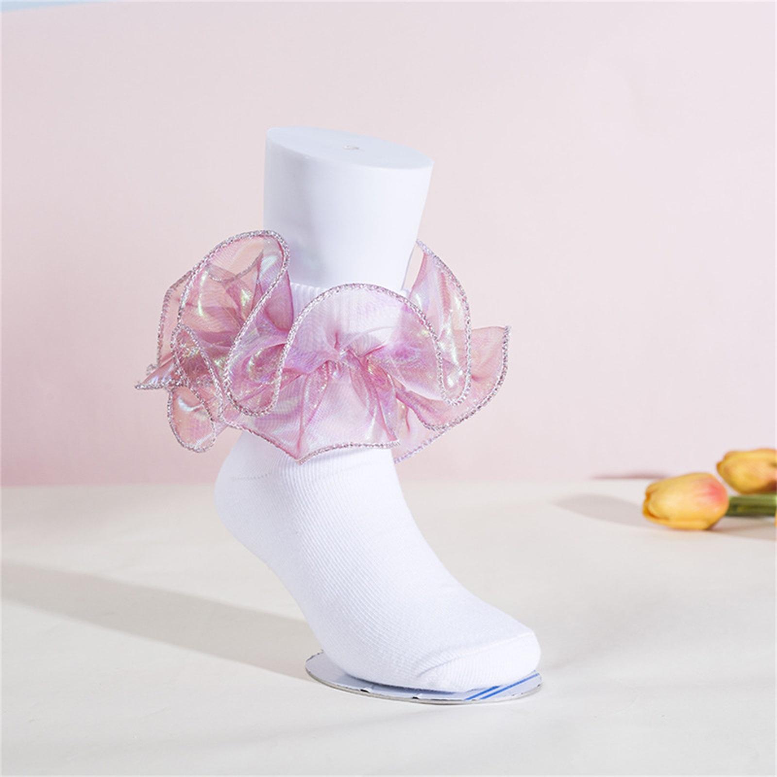 

Детские носки для девочек 1-10 лет, принцесса, милые кружевные с оборками, нарядные короткие носки для весны, осени, лета 6-12M