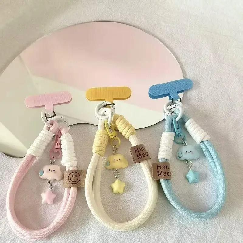 Cute Clouds Star Colourful Mobile Phone Strap Short Wrist Strap Charm Keychain Camera Chain Lanyard Universal Phone Case Lanyard